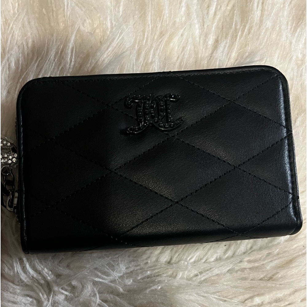 NWT Black Juicy Couture Faux Quilted Wallet